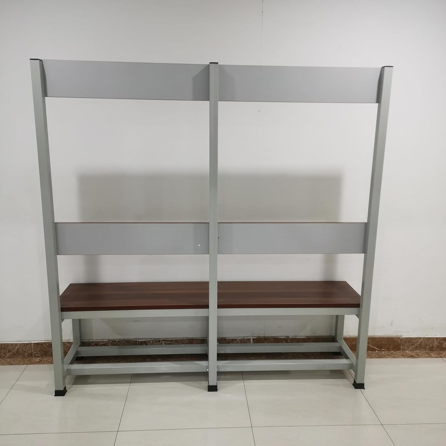 Solid Pine Wood Seat Bench with Coat Hooks - Galvanized Steel Frame for Gyms, Spas, and Changing Rooms