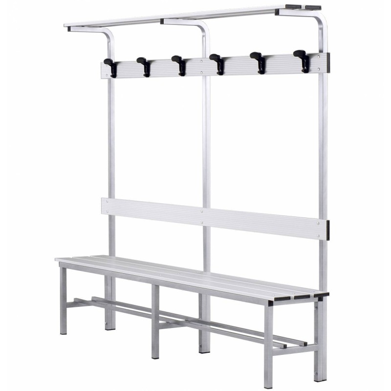 Aluminum alloy Staff Changing Room Hook Bench - Heavy Duty Seating for Schools, Spas, and Offices
