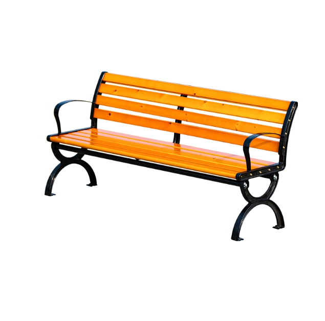 Weather-Resistant Outdoor Garden Bench with Backrest – Wood Slats & Black Metal Frame