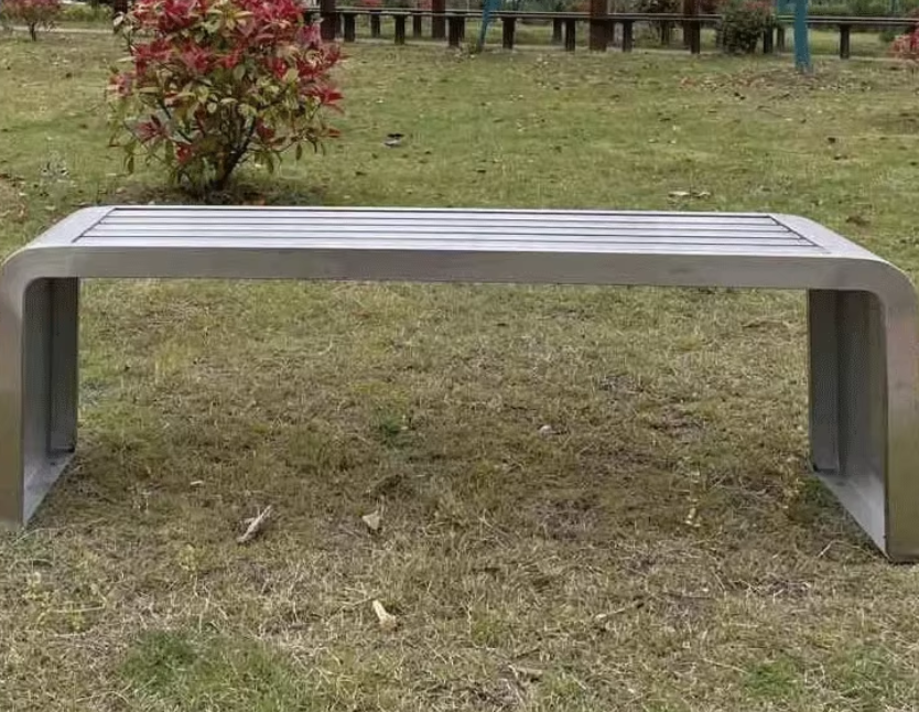 Commercial Grade White Slatted Outdoor Bench – Heavy-Duty All-Weather Seating for Parks, Malls & Office Courtyards