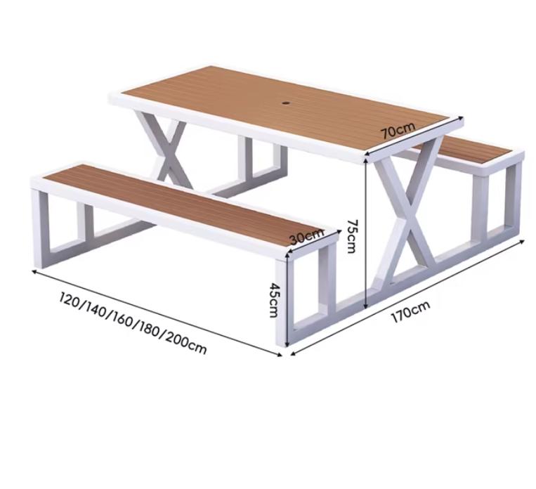 Outdoor Picnic Table & Bench Set - Weather Resistant Patio Dining Furniture