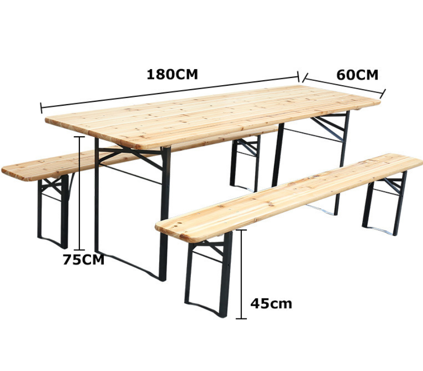 Beer Table and Chairs Outdoor Patio Leisure Table and Stool Set Park BBQ Folding Table and Chairs Dining Table and Chair Set