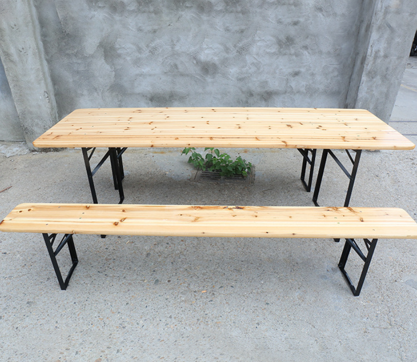 Beer Table and Chairs Outdoor Patio Leisure Table and Stool Set Park BBQ Folding Table and Chairs Dining Table and Chair Set