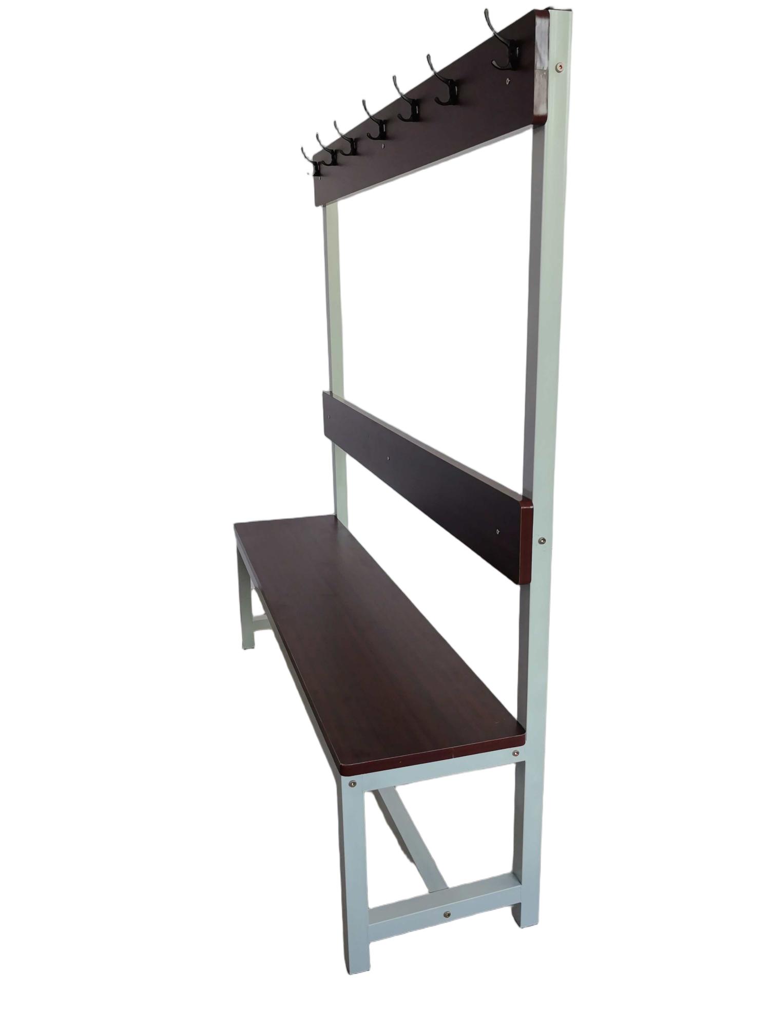 3-in-1 Entryway Bench with Coat Rack and Shelf - Industrial Style Hall Tree for Gyms & Locker Rooms