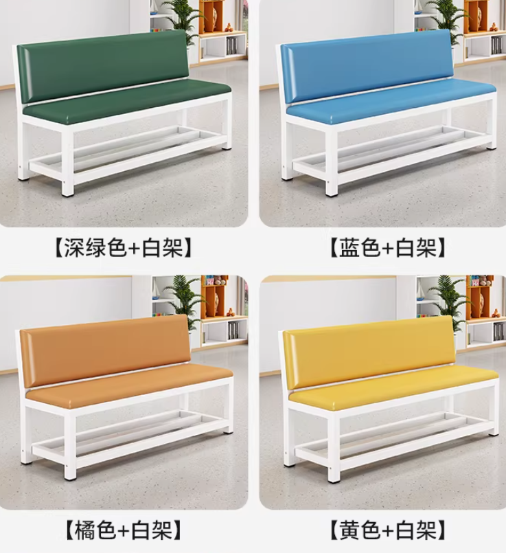 Long Bench Soft Cushion Gym Stadium Technician Room Waiting Backrest Rest Area Long Chair Sofa Shoe Changing Stool