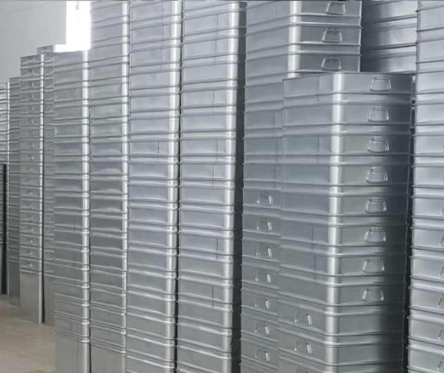 Outdoor Trash Can Inner Bucket Galvanized Steel Sheet Outdoor Waste Bin Inner Cylinder Round Square Iron Bucket Trash Can Liner