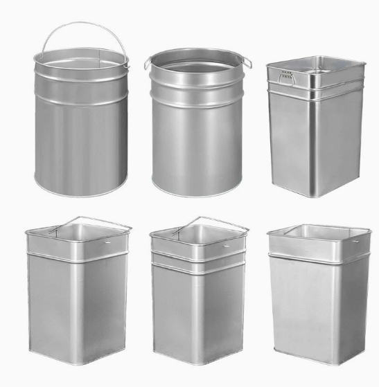 Outdoor Trash Can Inner Bucket Galvanized Steel Sheet Outdoor Waste Bin Inner Cylinder Round Square Iron Bucket Trash Can Liner