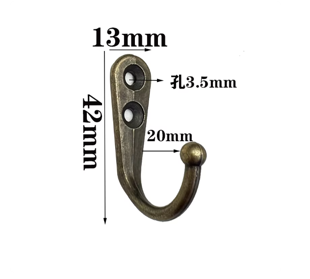 Zinc Alloy Small Hook Single Hook Clothes Hook Antique Craft Accessories Coat Hook Kitchen Bathroom Cabinet Decoration Retro Hook