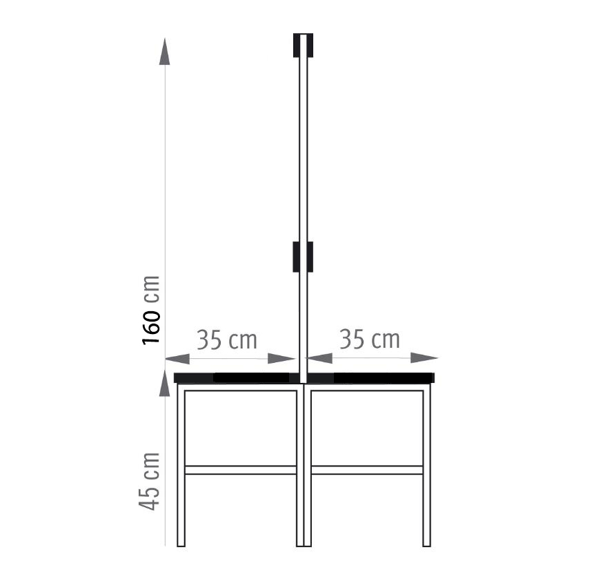 Double Sided Island Bench Seat, Sturdy Outdoor Indoor Dual Use Dining Bench for Kitchen Island & Patio