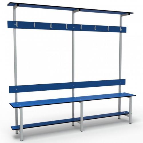 Single-Sided Dressing Bench - Galvanized Steel Frame & Waterproof Compact Laminate (HPL) Seat for Gym Locker Rooms