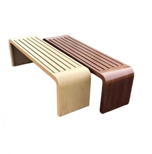 Outdoor Metal Bench Park Chair Long Bench Wood Grain