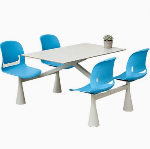 Canteen Dining Table and Chairs for Employees, Company Staff, Factory, School, Four-Person Rock Slab Integrated Dining Table and Chair Set